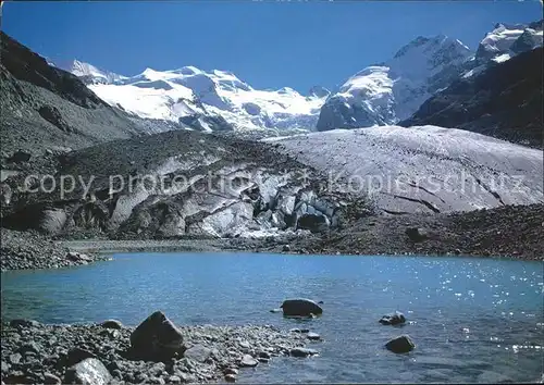 Morteratschgletscher mit Piz Palue Bellavista und Piz Bernina Kat. Morteratsch