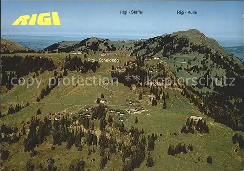 Rigi Scheidegg mit Rigi Kulm Fliegeraufnahme Kat. Rigi Scheidegg