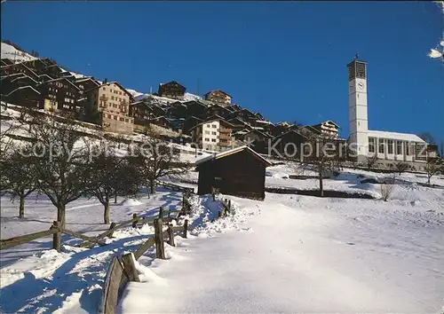 Visp T?rbel Dorfpartie mit Kirche Kat. Visp