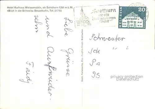 Solothurn Hotel Kurhaus Weissenstein Kat. Solothurn