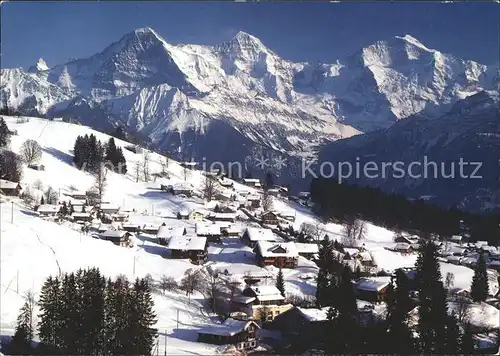 Beatenberg Waldegg Finsteraarhorn Eiger Moench Jungfrau Kat. Beatenberg