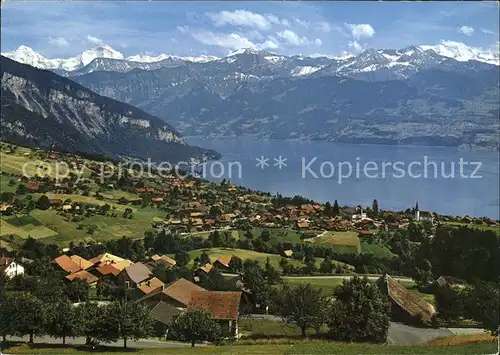 Sigriswil und Tschingel mit Moench Jungfrau und Bluemlisalp Kat. Sigriswil