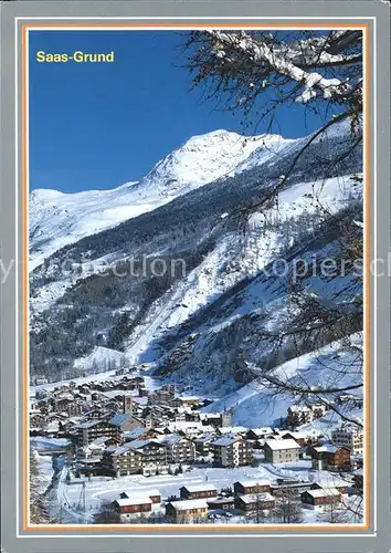 Saas Grund mit Rothorn Kat. Saas Grund