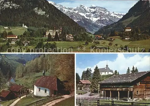 Flueeli Ranft mit Widderfeld Nuenalphorn und Hutstock Ranft Einsiedelei Kapelle Flueeli Kat. Flueeli Ranft