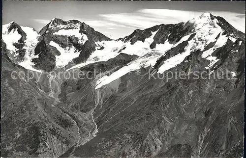 Saas Fee Saas Tal mit Fletschhorn Lagginhorn und Weissmies Kat. Saas Fee