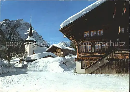 Gsteig Dorfpartie mit Kirche Kat. Gsteig