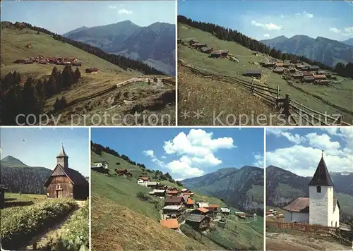 Obermutten Panorama Ortsansicht Kirche Kat. Obermutten