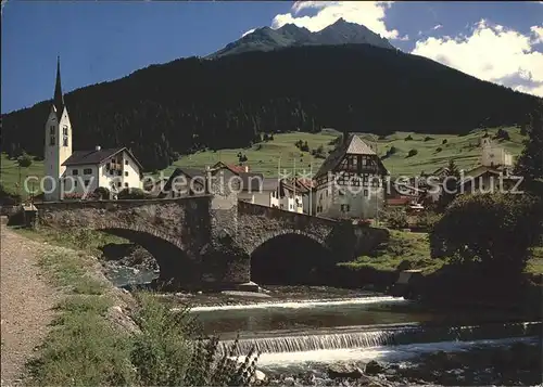 Savognin Partie an der Julia mit Piz Arblatsch Kat. Savognin