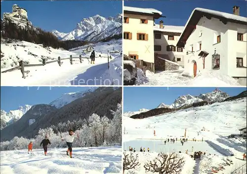 Tarasp Dorfpartie Eisstadion Langl?ufer Kat. Tarasp