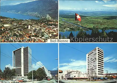 Biel Bienne Totalansicht Ortsansichten Hochh?user Kat. Biel