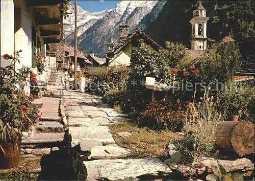 Sonogno Dorfpartie Kirche Kat. Sonogno