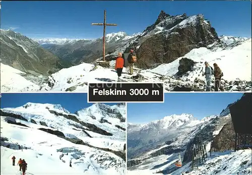 Saas Fee Felskinn Gipfelkreuz Seilbahn Kat. Saas Fee