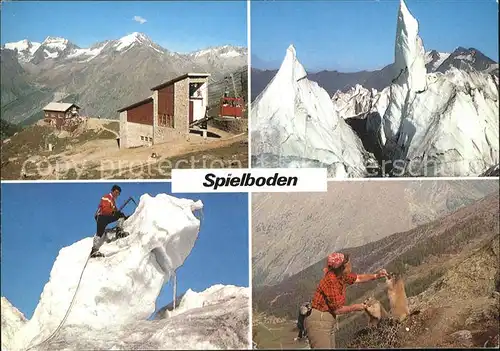 Saas Fee mit Spielboden und L?ngfluh Bergh?tte Bergsteiger Kat. Saas Fee