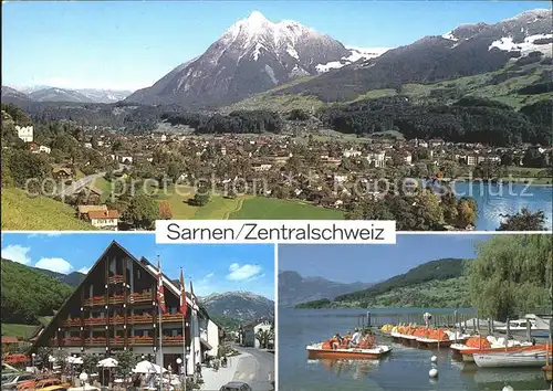 Sarnen Panorama Dorfpartie Bootsliegeplatz Kat. Sarnen