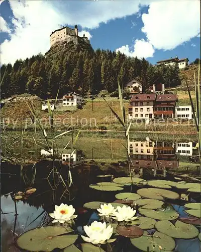 Tarasp Schloss Tarasp mit Seerosen Kat. Tarasp