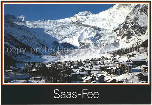 Saas Fee mit Allalinhorn und Alphubel Kat. Saas Fee