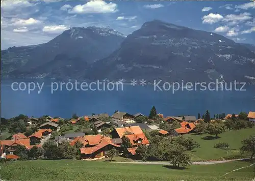 Krattigen mit Sigriswiler Rothorn Niederhorn Thunersee Kat. Krattigen