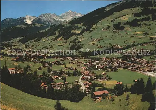 Lenk Simmental Dorf mit Spillgerten Kat. Lenk Simmental