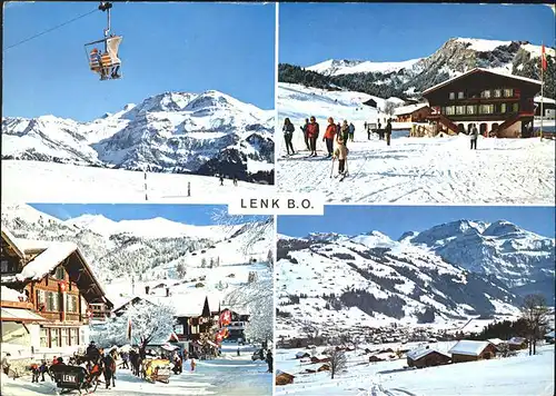 Lenk Simmental Sessellift Dorfpartie Panorama Kat. Lenk Simmental