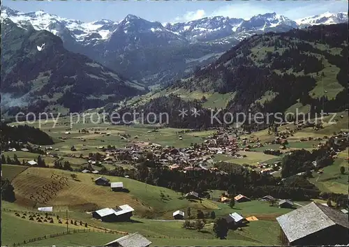 Lenk Simmental Panorama mit Rawilpass Kat. Lenk Simmental