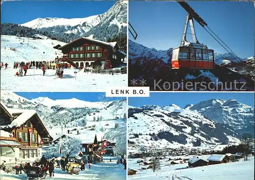 Lenk Simmental Dorfpartie Schwebebahn Panorama Kat. Lenk Simmental