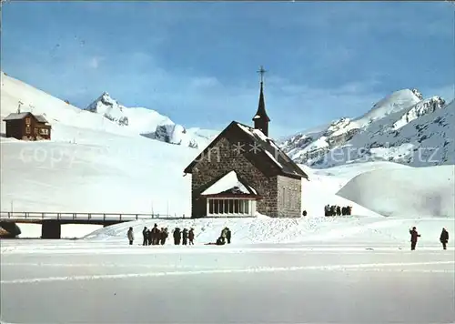 Melchsee Frutt Fruttkapelle mit Titlis und Graustock Kat. Melchsee Frutt