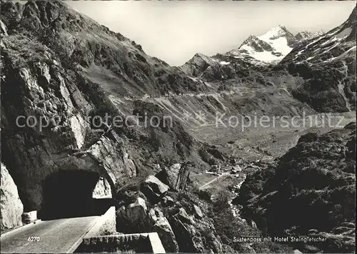 Sustenpass mit Hotel Steingletscher Passstrasse Kat. Susten