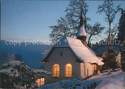 Beatenberg Ref Kirche beleuchtet Kat. Beatenberg