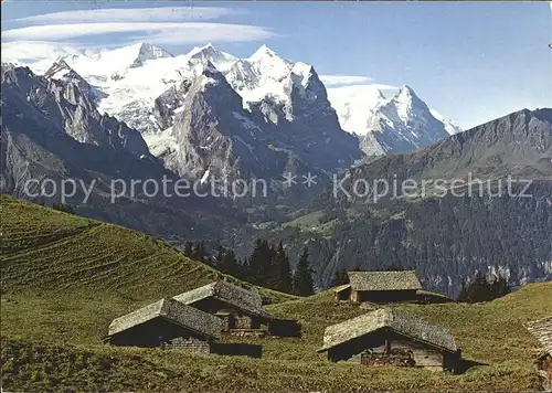 Hasliberg Kaeserstatt Wetterhorngruppe mit Eiger und Moench Kat. Meiringen