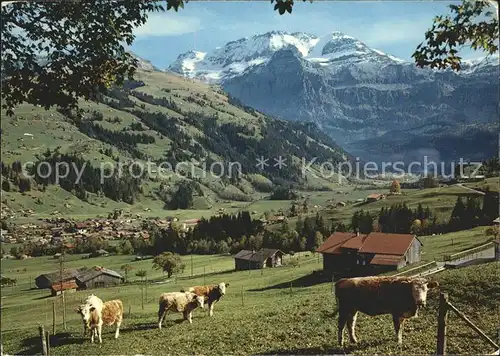 Lenk Simmental Panorama mit Wildstrubel Kat. Lenk Simmental