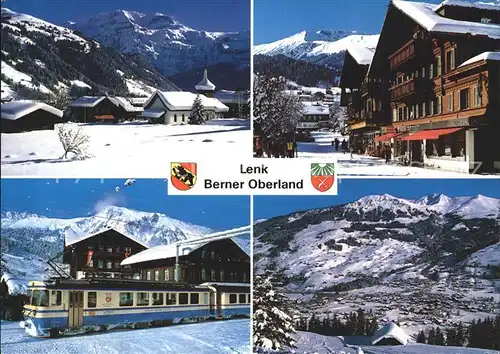 Lenk Simmental Dorfpartie Bahn Panorama Kat. Lenk Simmental