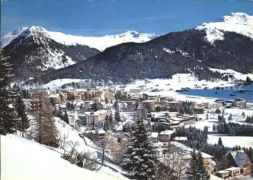 Davos GR Englisch Viertel mit Seehorn und Pischahorn Kat. Davos