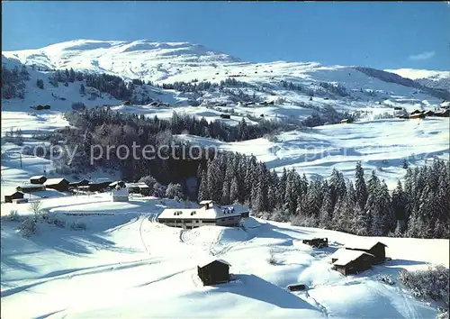 Obersaxen GR Valata Piatenga und Egga Skigebiet von Stai / Obersaxen /Bz. Surselva