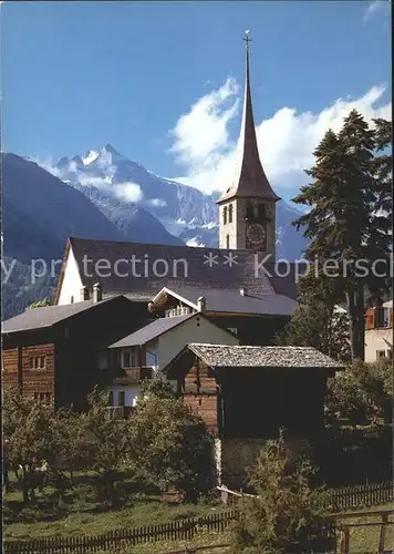 Ernen Kirche mit Wannenhorn Kat. Ernen