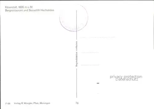 Hasliberg K?serstatt Bergrestaurant und Sessellift Hochstr?ss Kat. Meiringen