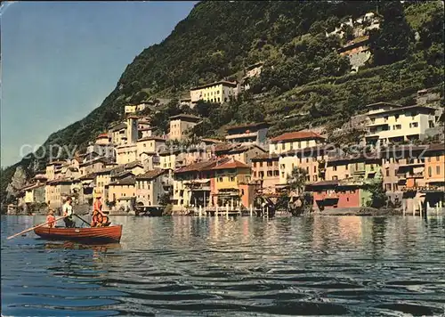 Gandria Lago di Lugano Ortsblick Bootspartie Kat. Gandria