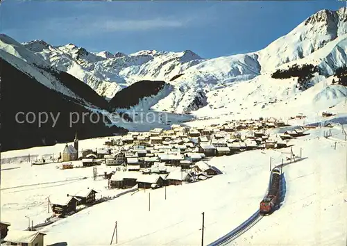Sedrun mit Skigebiet Milez und Piz Badus Kat. Sedrun