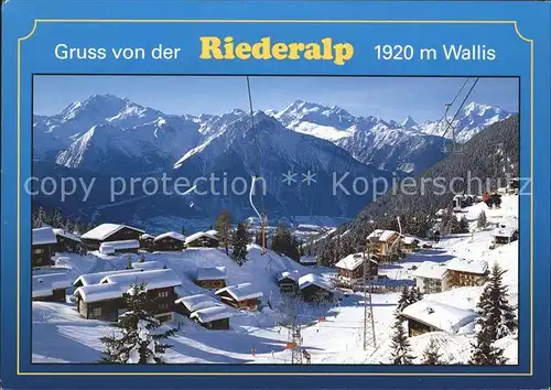 Riederalp mit Fietschhorn Mischabel Matterhorn und Weisshorn Kat. Riederalp