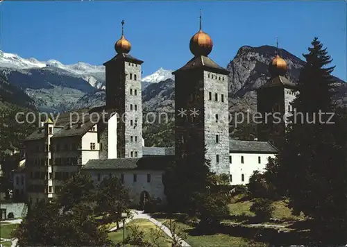 Brig Stockalperschloss mit Sparrhorn Fussh?rner Riederhorn Kat. Brig