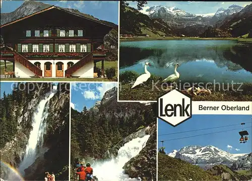 Lenk Simmental Chalet Wasserfall Schwanenteich Seilbahn Kat. Lenk Simmental