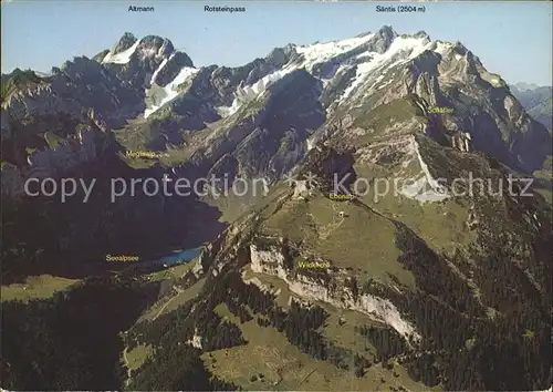 Alpstein mit Altmann Rotsteinpass und S?ntis Kat. Alpstein