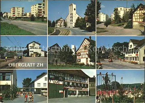 Oberglatt Orts und Strassenpartien Kirche Spielplatz Kat. Oberglatt