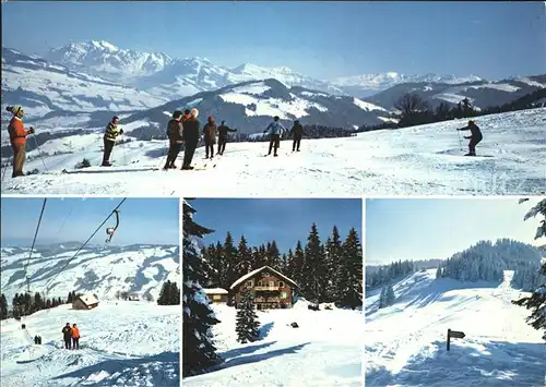 Ebnat Kappel Skigebiet Tanzboden Skilift Skifahrer Berggasthaus Kat. Ebnat Kappel