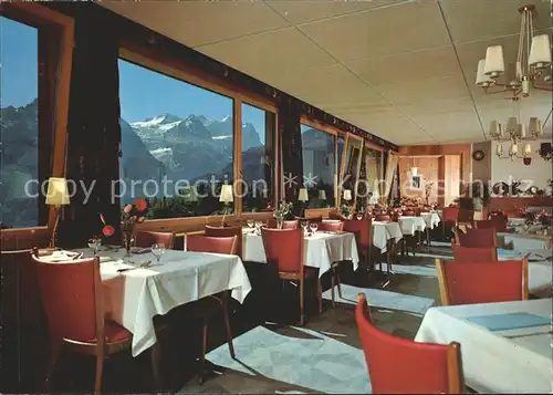 Hasliberg Hotel Gletscherblick Gastraum Kat. Meiringen