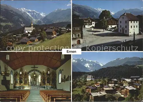 Ernen Kirche Muehlebach Dorfplatz Kat. Ernen