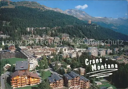 Crans Montana Fliegeraufnahme Kat. Crans Montana