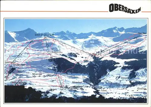 Obersaxen GR Skigebiet Liftkarte / Obersaxen /Bz. Surselva