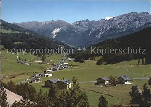 Tschierv mit Ortler und Stelvio Kat. Tschierv