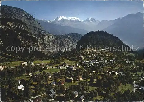 Blatten Naters Fliegeraufnahme Monte Leone und Huebschhorn Kat. Blatten Naters