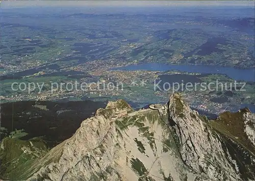 Pilatus Kulm Fliegeraufnahme mit Luzern Vierwaldstaettersee Kat. Pilatus Kulm